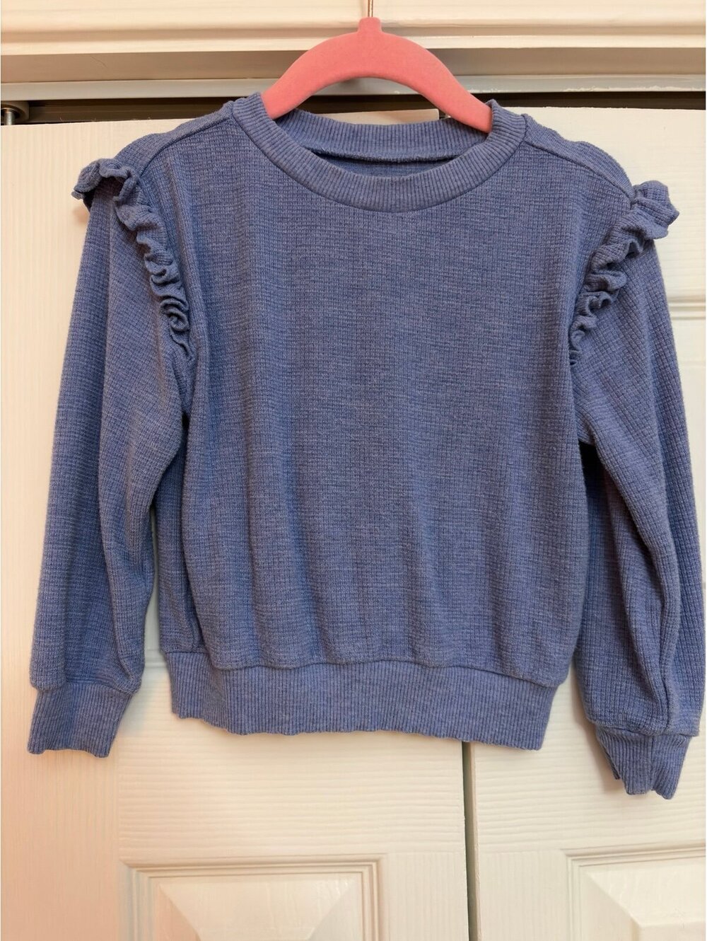 Little Sleepies Heather Lilac Waffle Flutter Crewneck